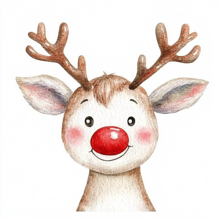 Watercolor Rudolph Portrait