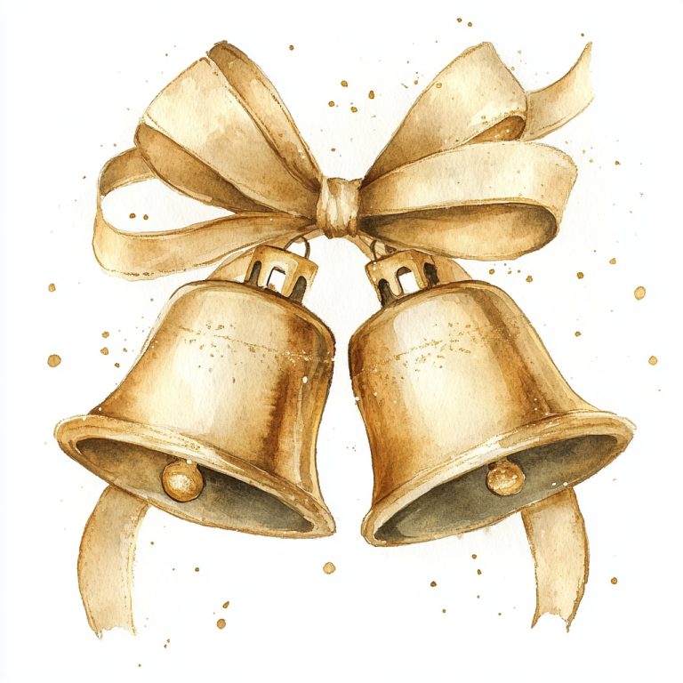 Watercolor Rustic Christmas Bells