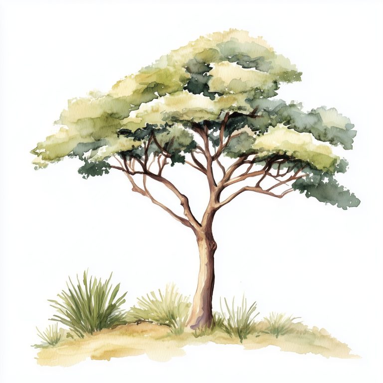 Watercolor Safari Tree Clipart