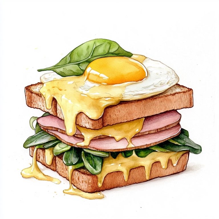 Watercolor Sandwich Composition