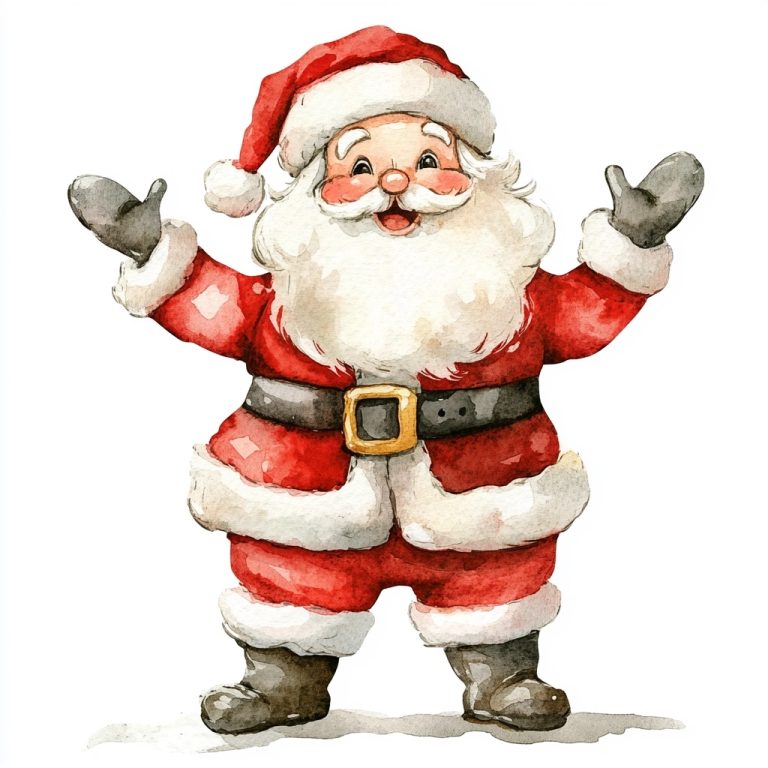 Watercolor Santa Claus Clip Art