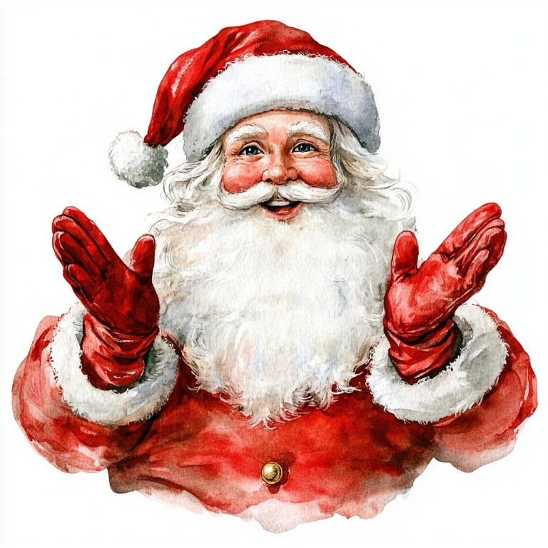 Watercolor Santa Claus Clipart 4