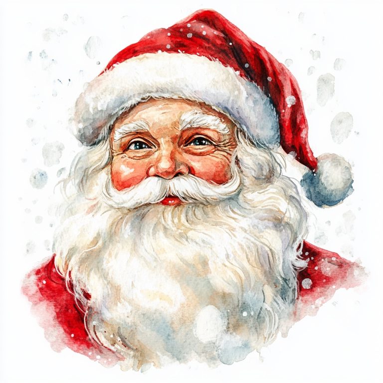 Watercolor Santa Claus Clipart 5