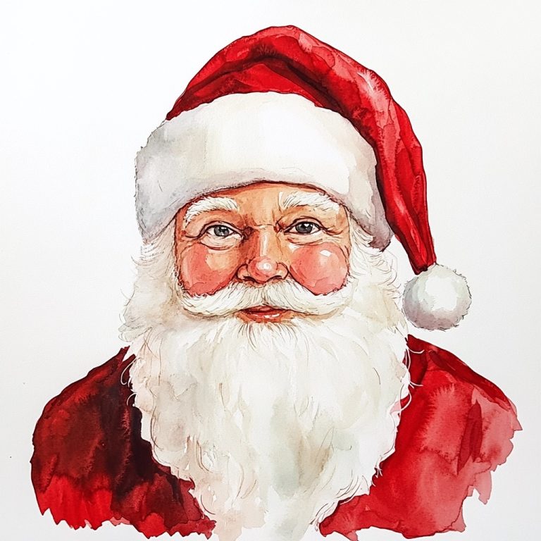 Watercolor Santa Claus Portrait 3