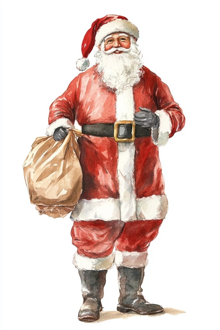 Watercolor Santa Claus Portrait 4