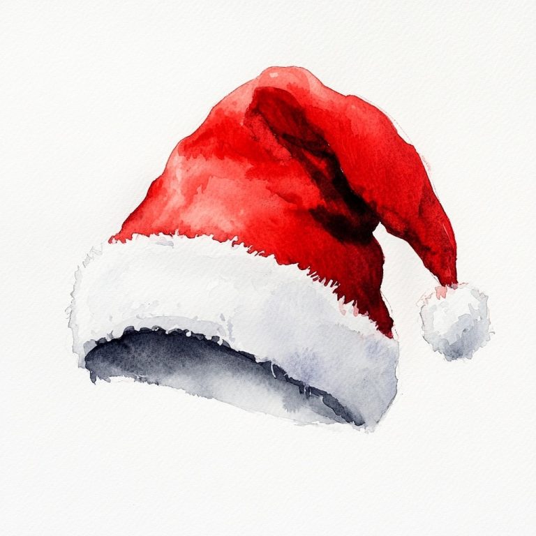 Watercolor Santa Hat Design