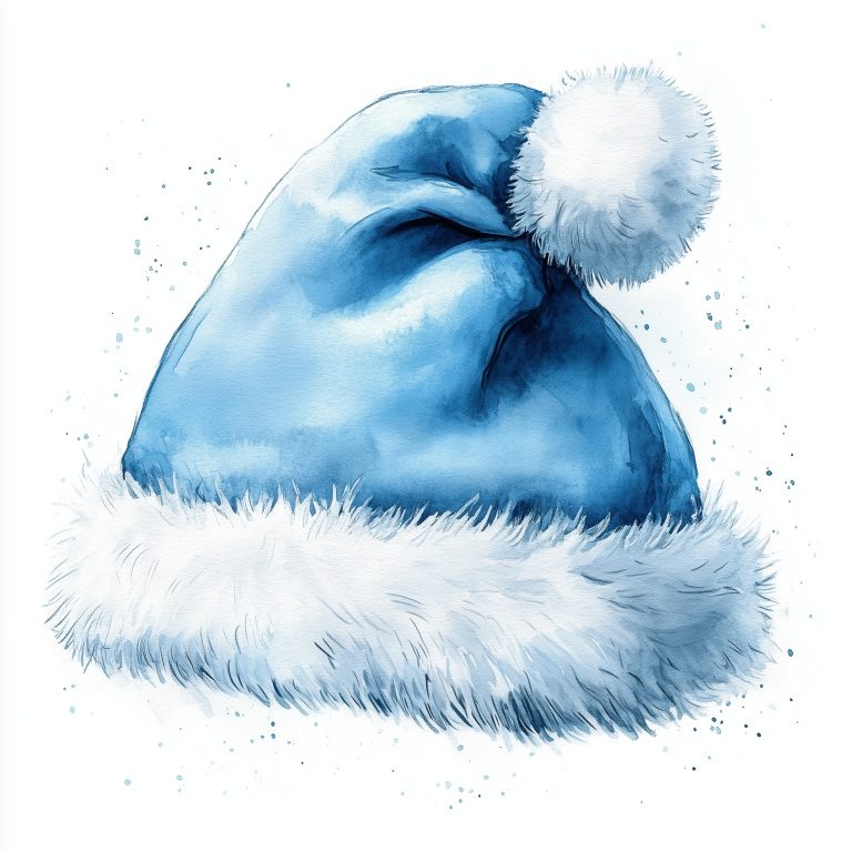 Watercolor Santa Hat Illustration 1