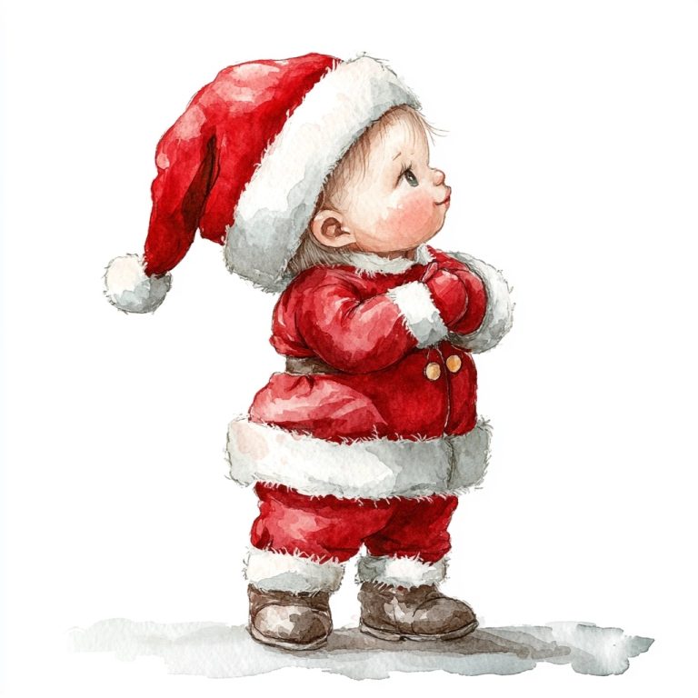 Watercolor Santa Nursery Illustration