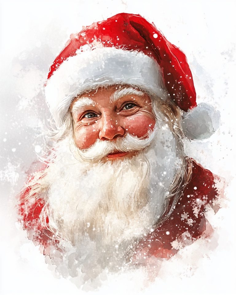 Watercolor Santa Portrait