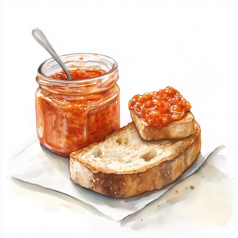 Watercolor Sardela Spread Toast