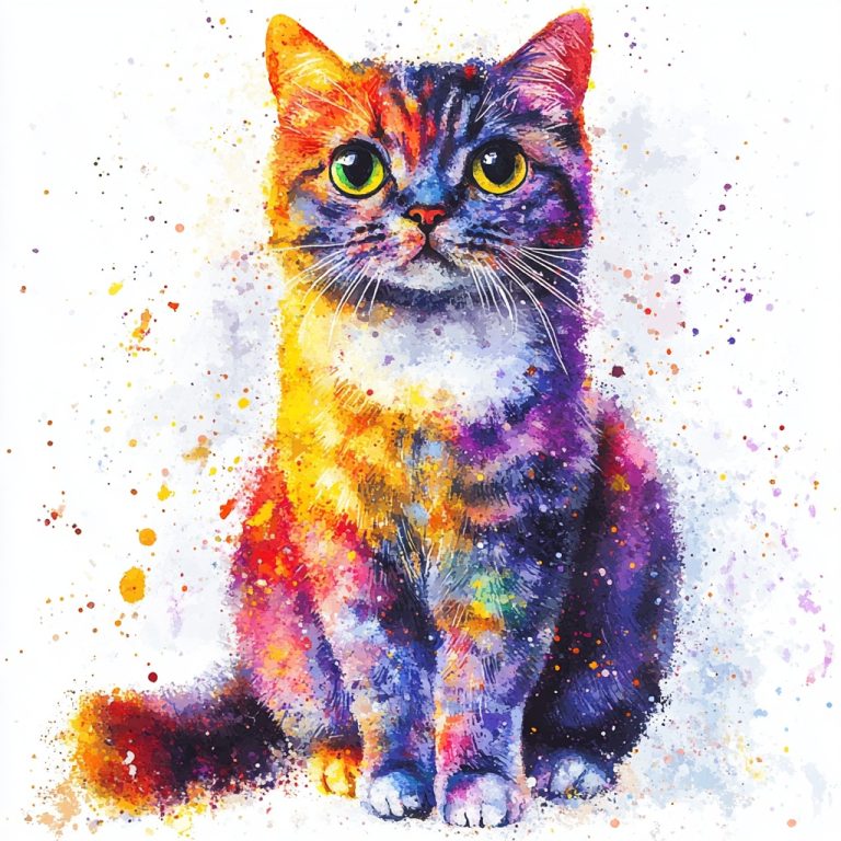 Watercolor Scottish Fold Cat