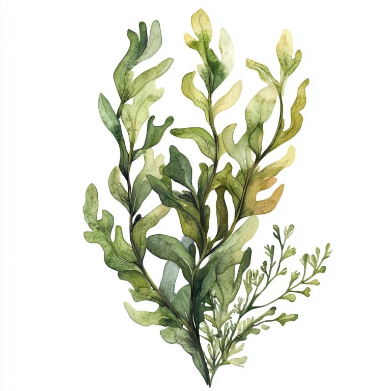 Watercolor Seaweed Illustration