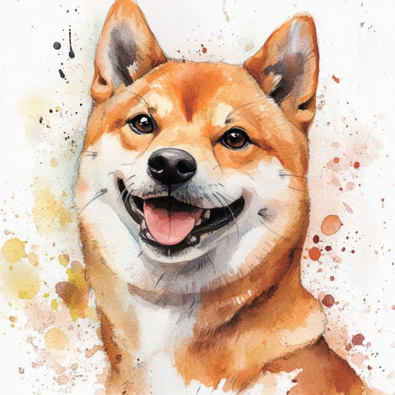 Watercolor Shiba Inu