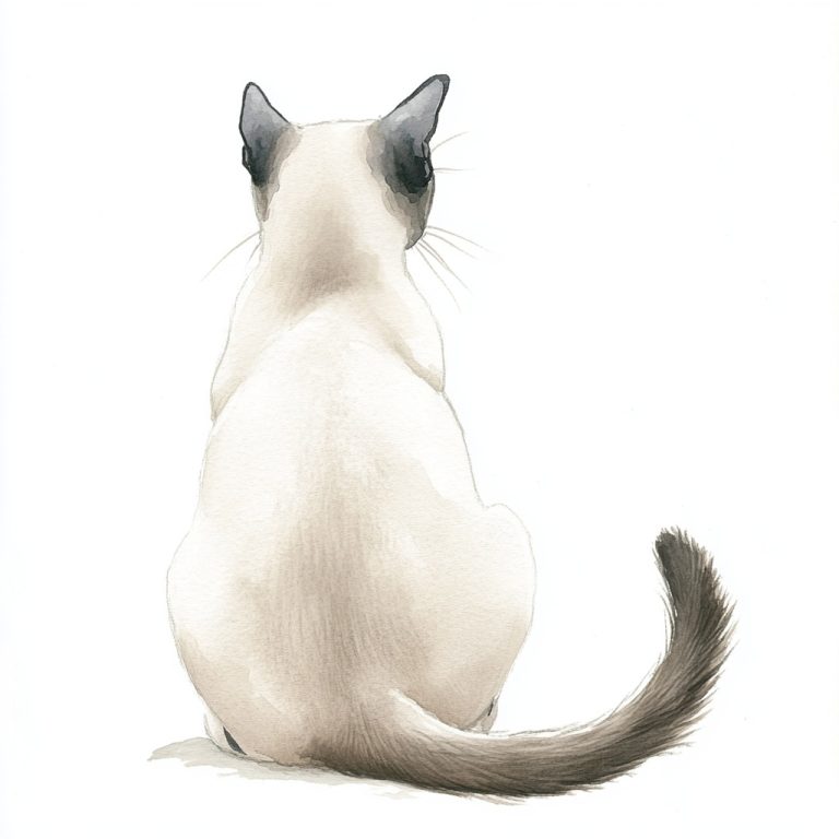 Watercolor Siamese Cat Portrait