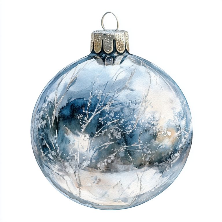 Watercolor Silver Bauble