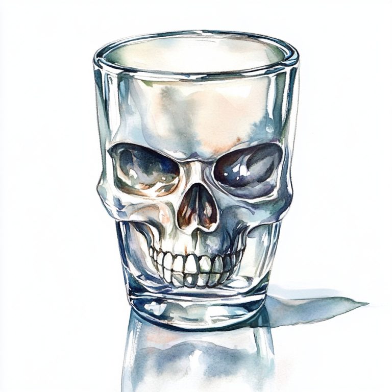 Watercolor Skull Shot Glass