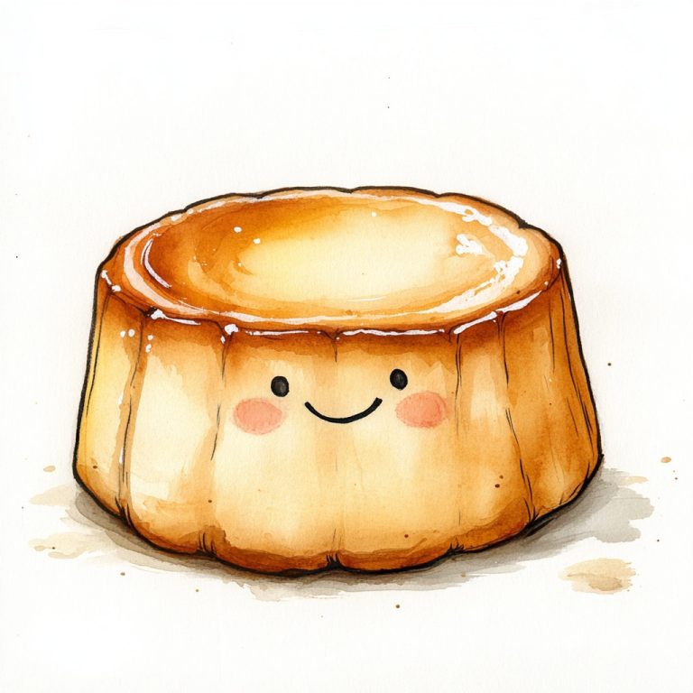 Watercolor Smiling Flan