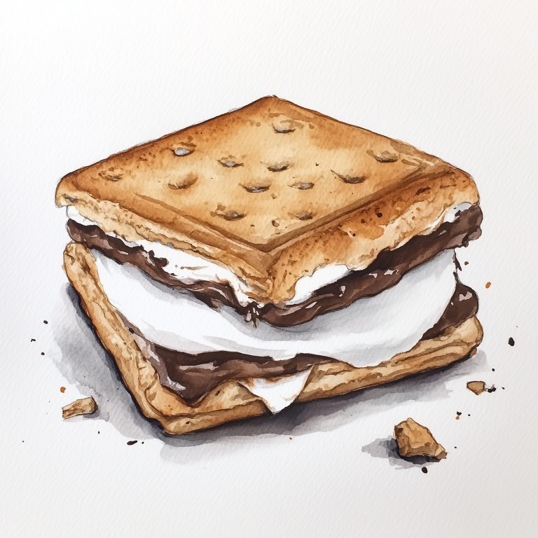 Watercolor Smores Illustration