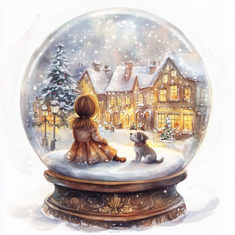 Watercolor Snow Globe City