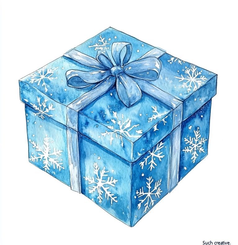 Watercolor Snowflake Gift Box