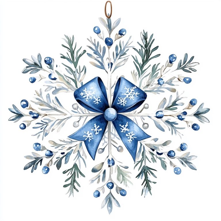 Watercolor Snowflake Ornament