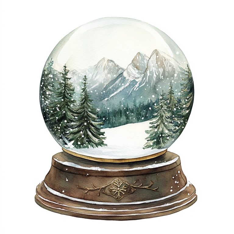 Watercolor Snowglobe Illustration