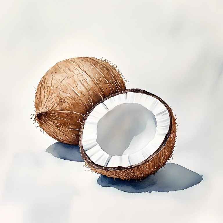 Watercolor Split Coconut