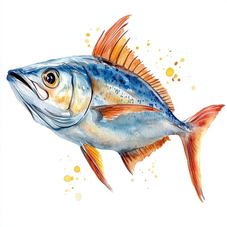 Watercolor Sport Fish Display