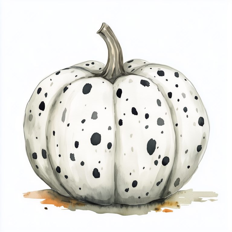 Watercolor Spots on Pumpkin