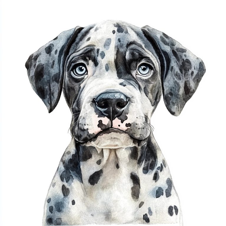 Watercolor Spotty Cane Corso