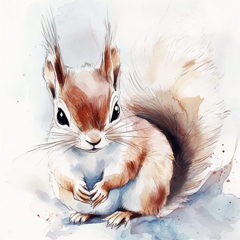 Watercolor Squirrel Illustration