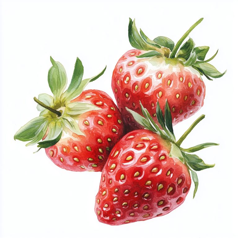 Watercolor Strawberries Clipart