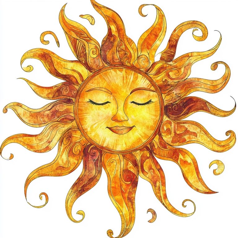 Watercolor Sun Clipart Outline