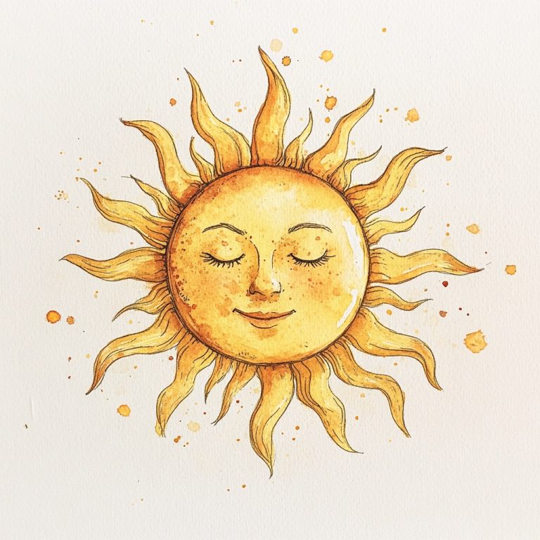 Watercolor Sun Illustration