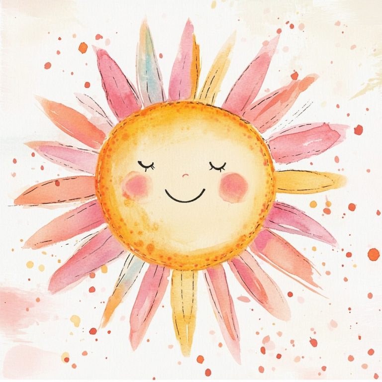 Watercolor Sun Nursery Clipart