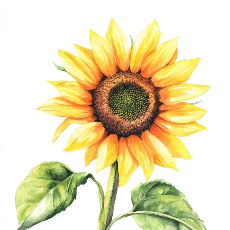 Watercolor Sunflower Clip Art