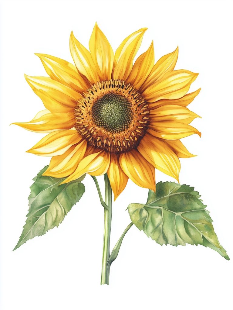 Watercolor Sunflower Illustration