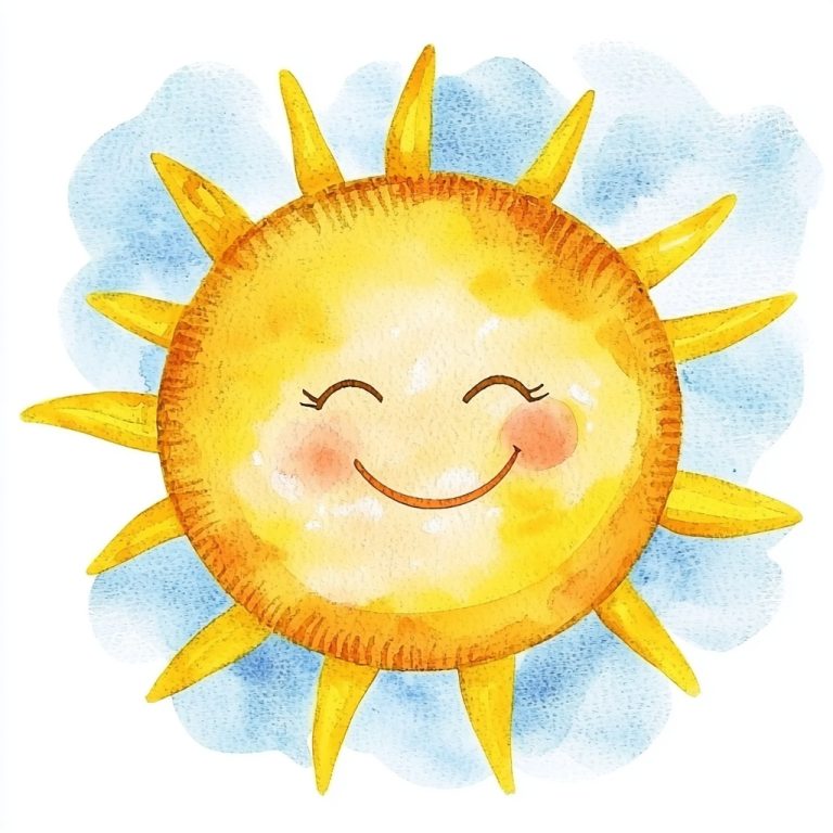 Watercolor Sunshine Illustration