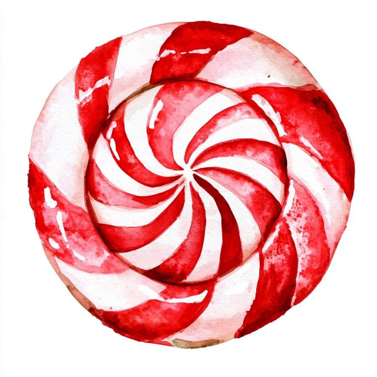 Watercolor Swirl Candy Cane