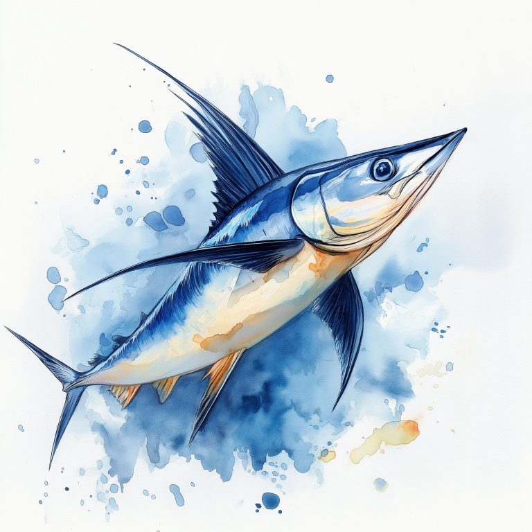 Watercolor Swordfish Illustration