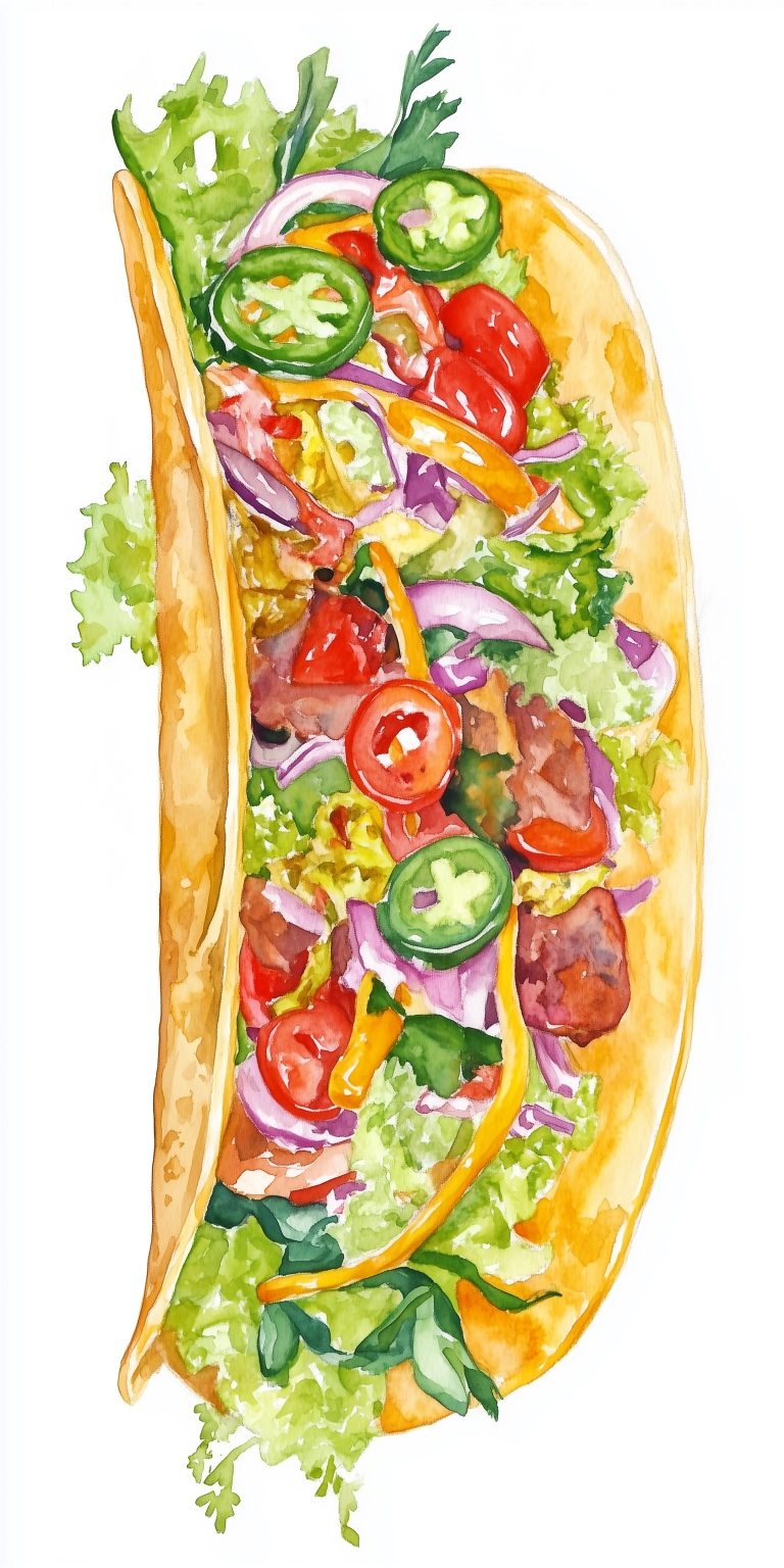 Watercolor Taco Clip Art scaled