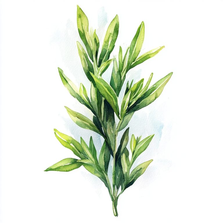 Watercolor Tarragon Illustration