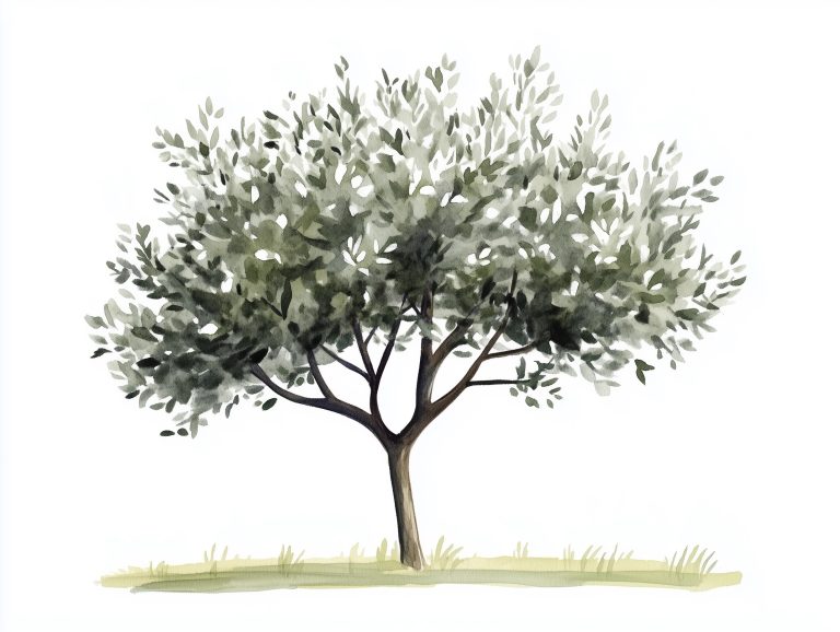 Watercolor Tree Plan View