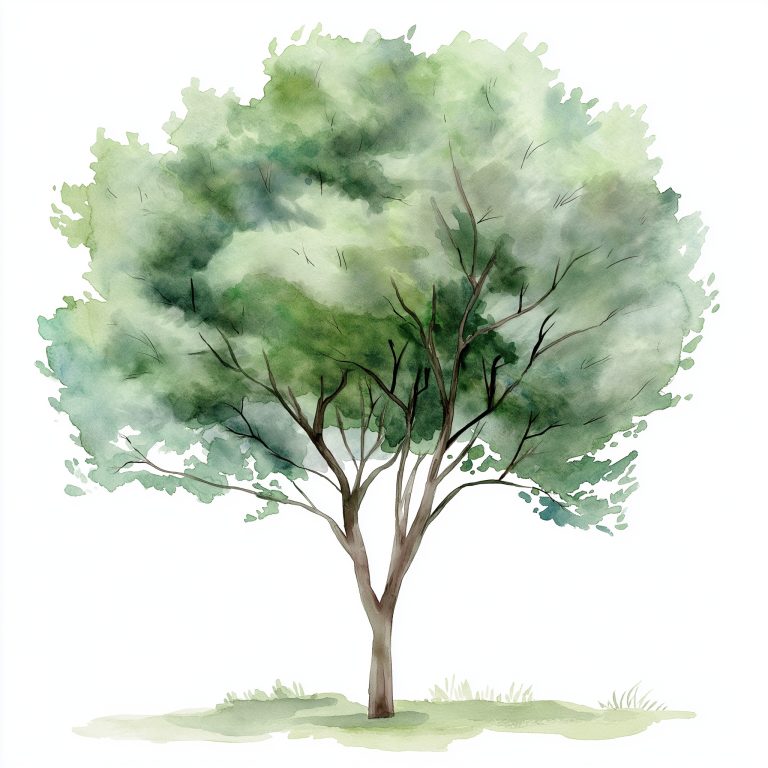 Watercolor Tree in Pastels