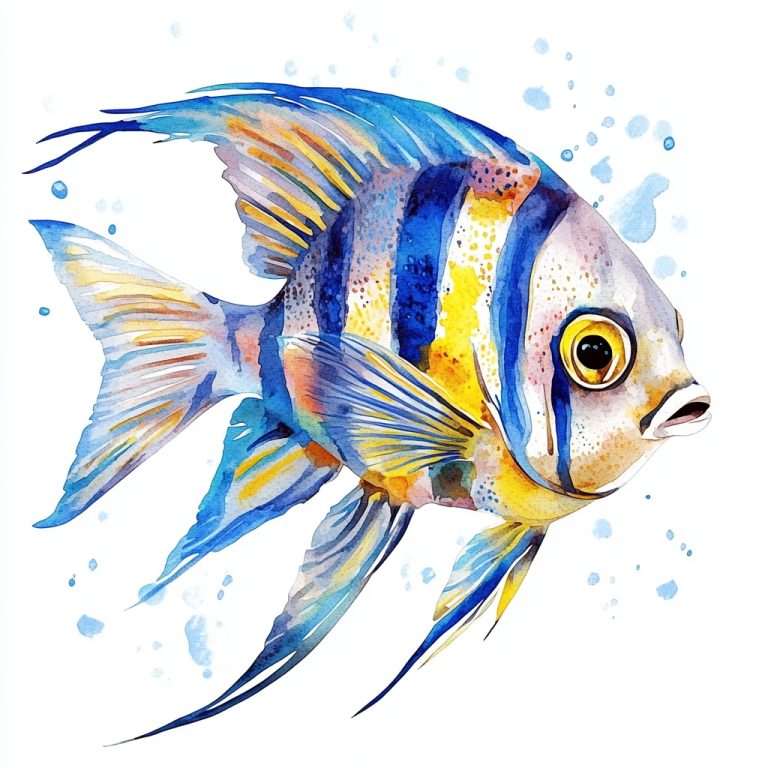 Watercolor Tropical Fish Clip Art