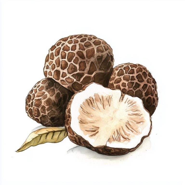 Watercolor Tuber Truffle Illustration