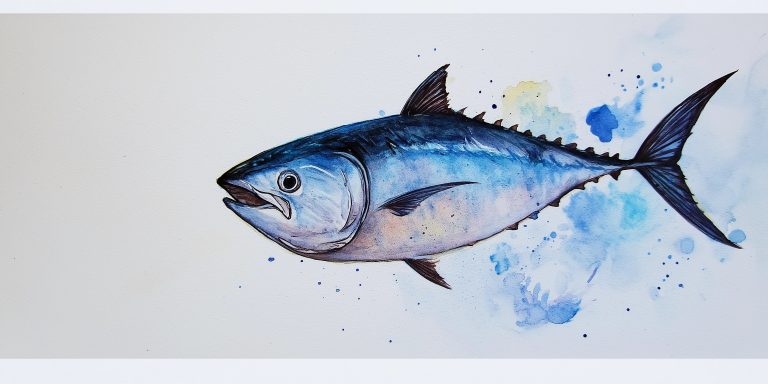 Watercolor Tuna Illustration scaled