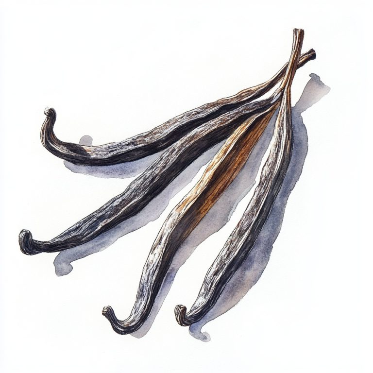 Watercolor Vanilla Pods Illustration