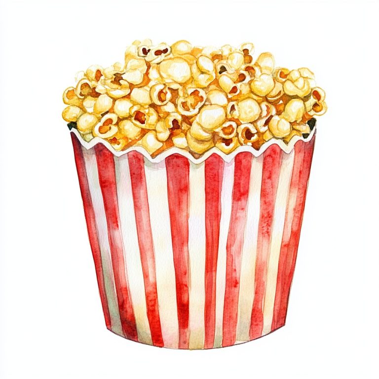 Watercolor Vintage Popcorn Bucket
