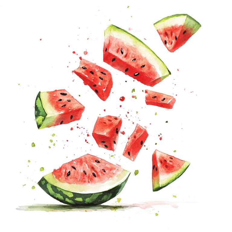 Watercolor Watermelon Cascade